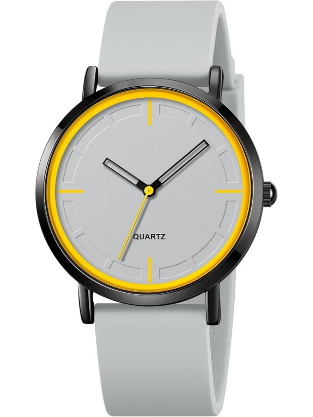 Unisex Gray Lightweight Simple Luxury Quartz Silicone Band Fashion Wrist Watch